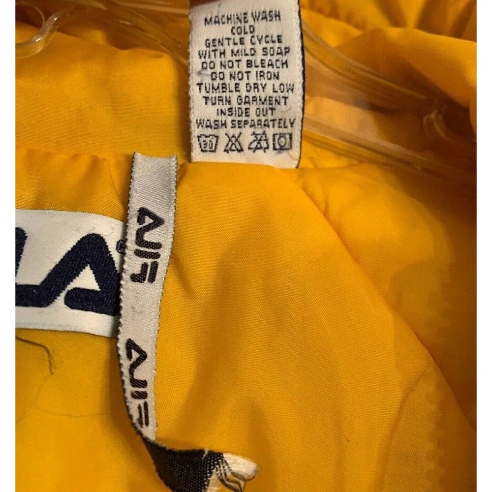Parka Ski Jacket Boys Blue & Yellow THICK Size Medium Fila EXCELLENT Pre-Owned